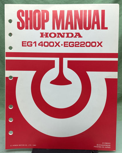 Genuine Honda 61ZB002 EG1400X EG2200X Shop Manual 1983