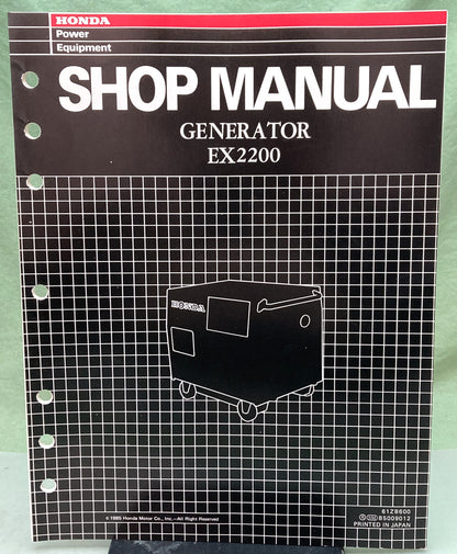 Genuine Honda 61ZB600 EX2200 Generator Shop Manual 1985