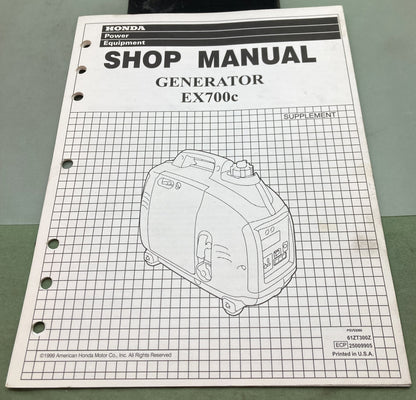 Genuine Honda 61ZT300Z EX700c Generator Shop Manual 1999