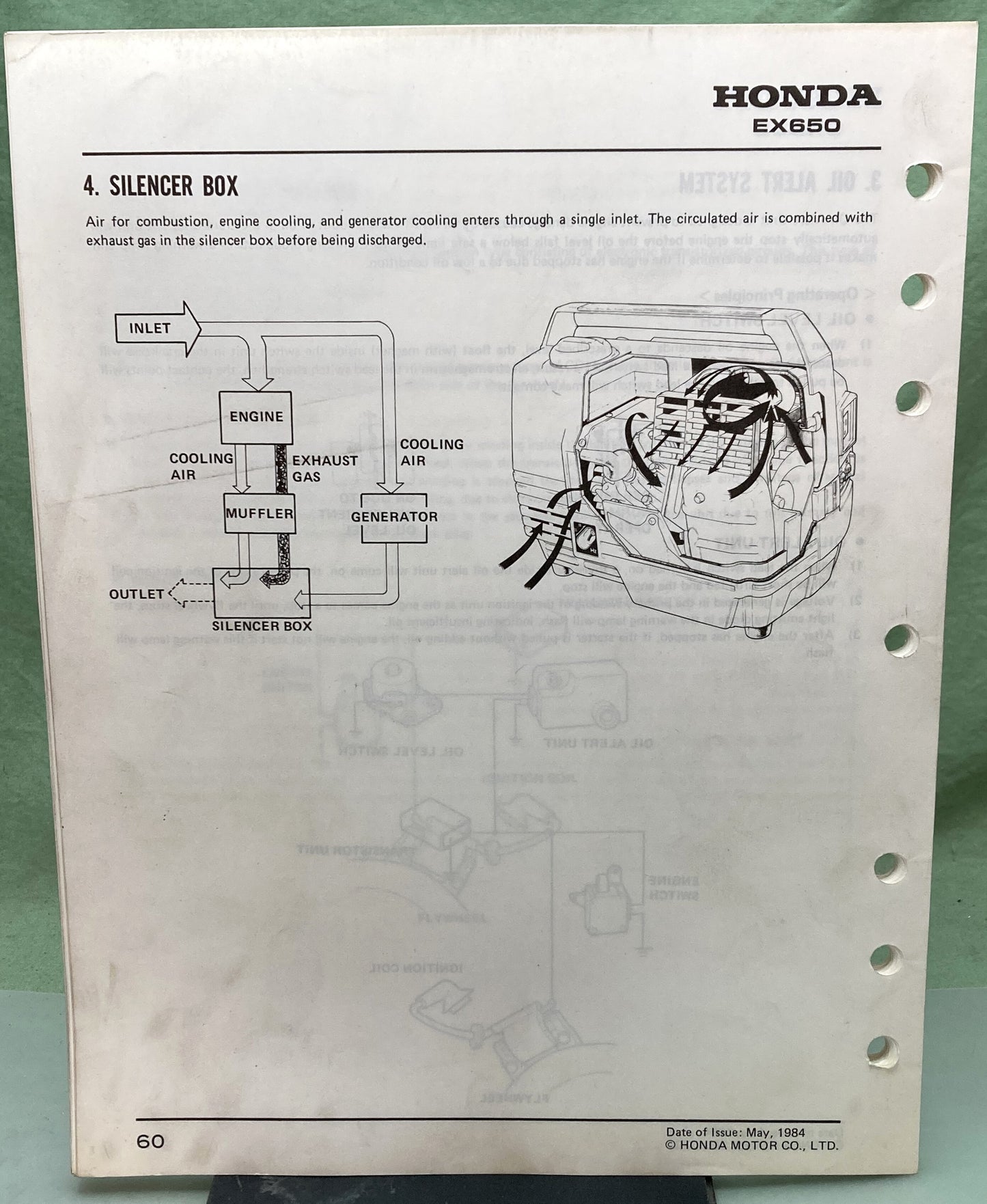 Genuine Honda 61ZA800 EX650 Shop Manual 1984