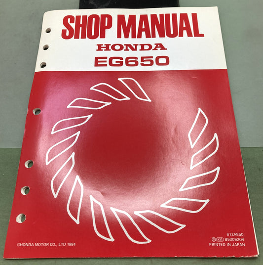 Genuine Honda 61ZA850 EG650 Shop Manual 1984