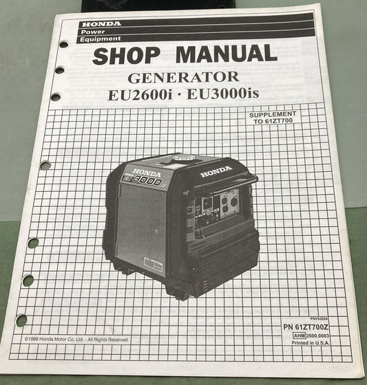 Genuine Honda 61ZT700Z EU2600i/3000is Generator Supp. Shop Manual 1999