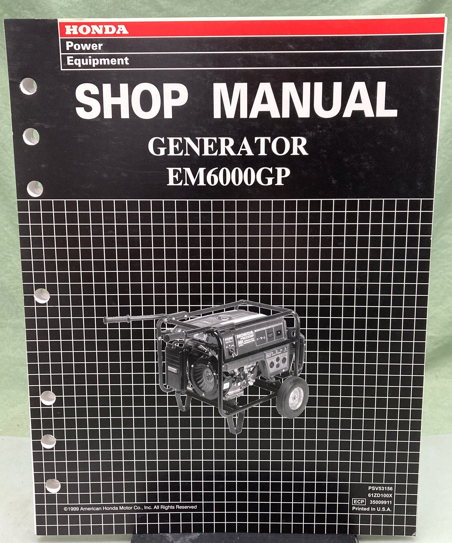 Genuine Honda 61ZD100X EM6000GP Generator Shop Manual 1999