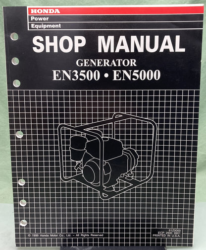 Genuine Honda 61Z0000 EN3500 EN5000 Generator Shop Manual 1999