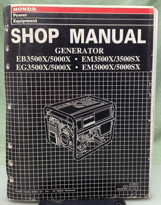 Genuine Honda 61ZB401 EB3500X/5000X Generator Shop Manual 1986