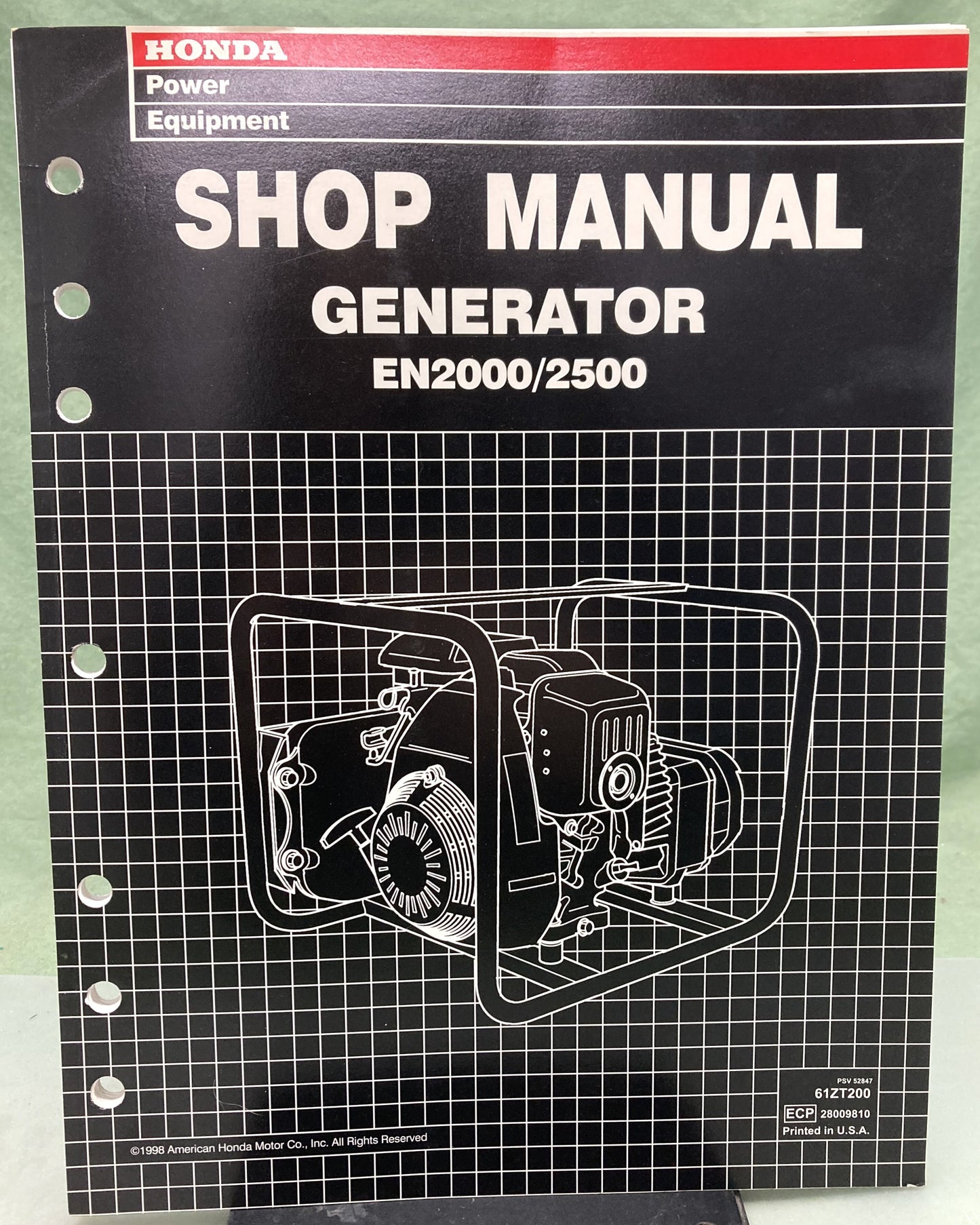 Genuine Honda 61ZT200 EN2000/2500 Generator Shop Manual 1998