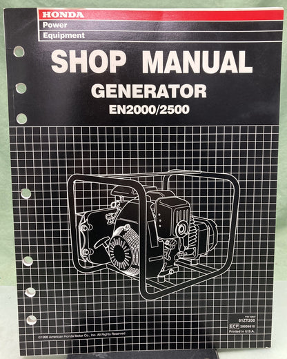 Genuine Honda 61ZT200 EN2000/2500 Generator Shop Manual 1998