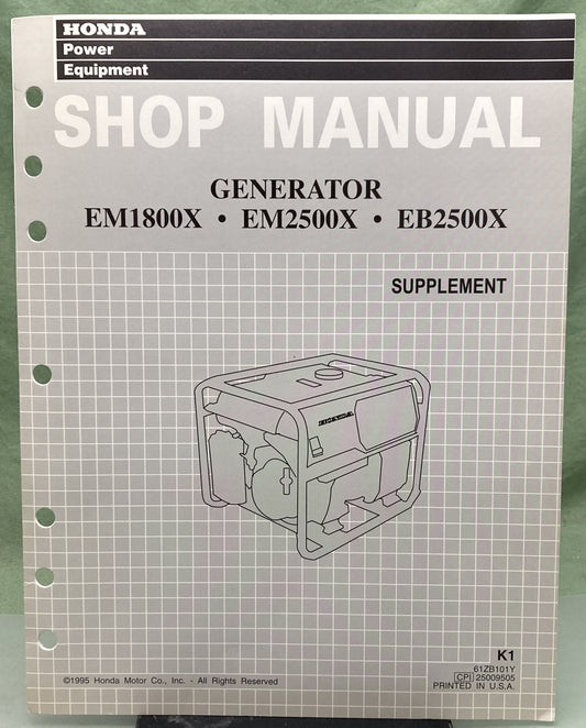Genuine Honda 61ZB101Y EM1800X EM2500X EB2500X Generator Supp. Shop Manual '95