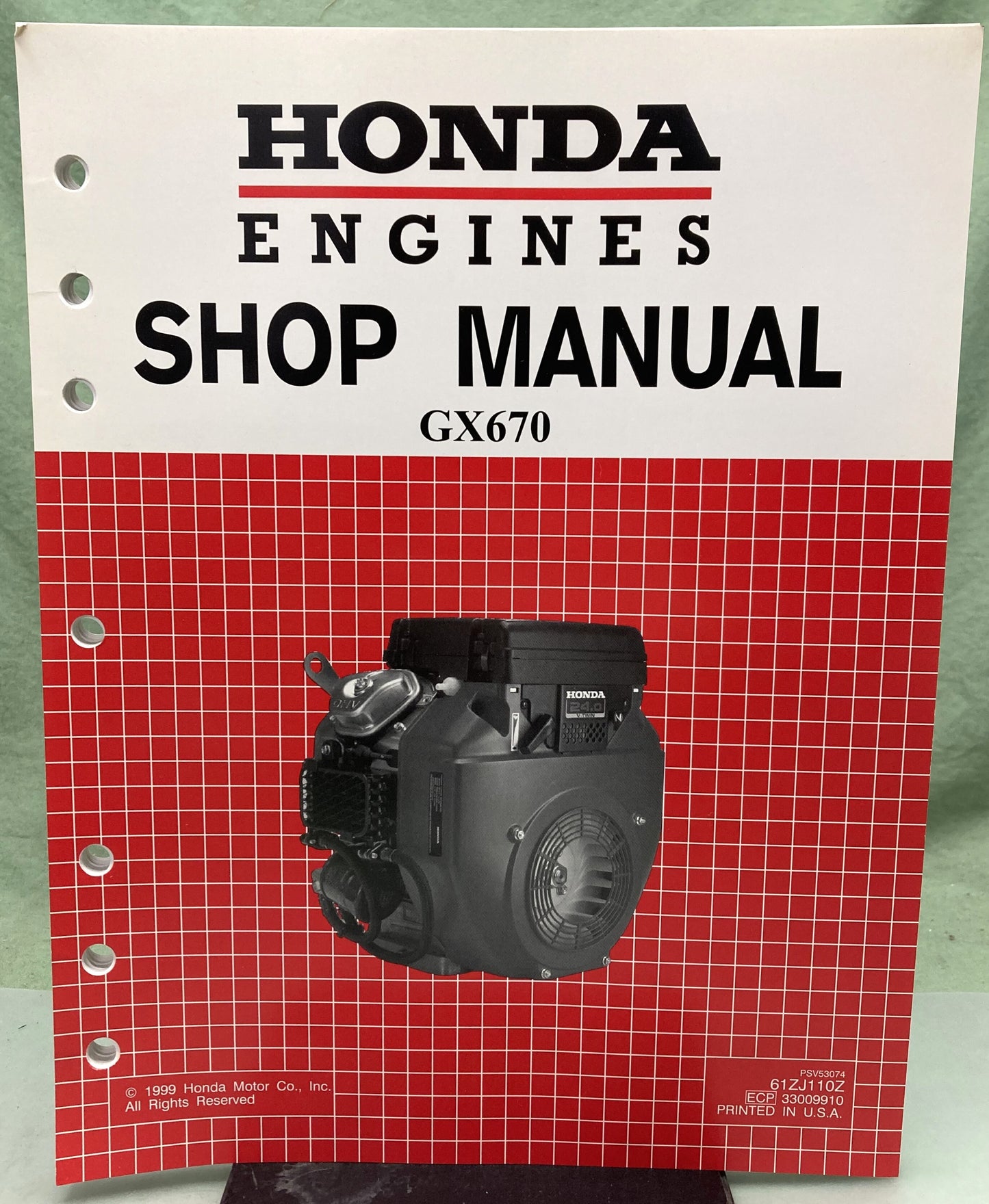 Genuine Honda 61ZJ110Z GX670 Generator Shop Manual 1999