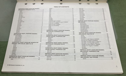Genuine Honda TO144 Engine Service Specifications 1998