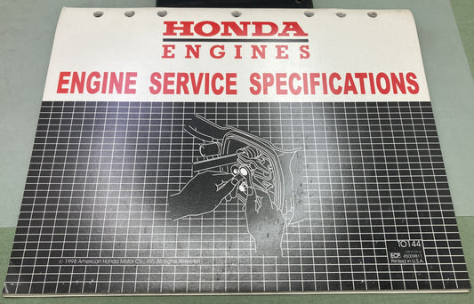 Genuine Honda TO144 Engine Service Specifications 1998