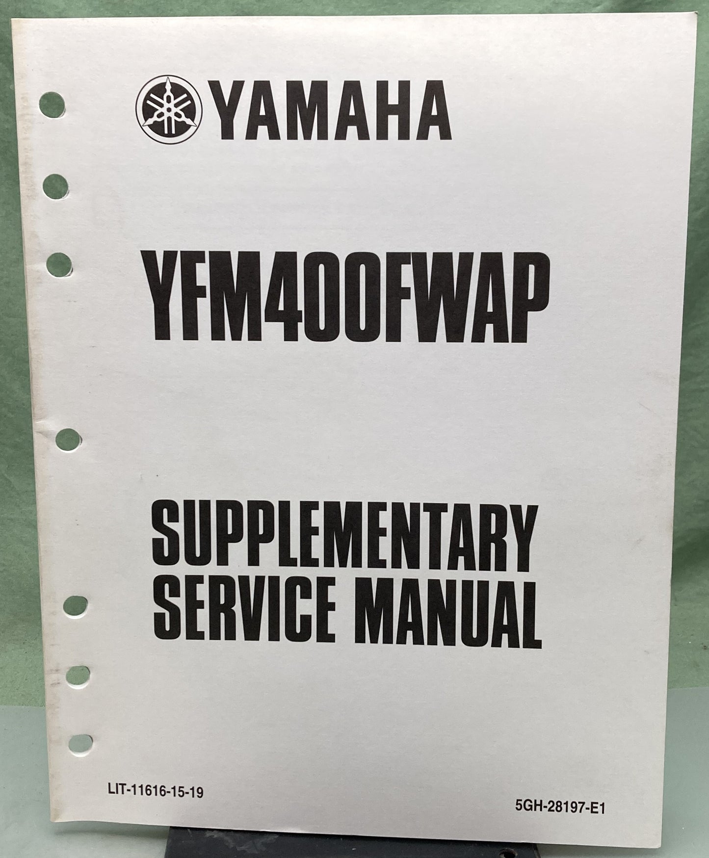 Genuine Yamaha LIT-11616-15-19 YFM400FWAP Supp. Service Manual 2001