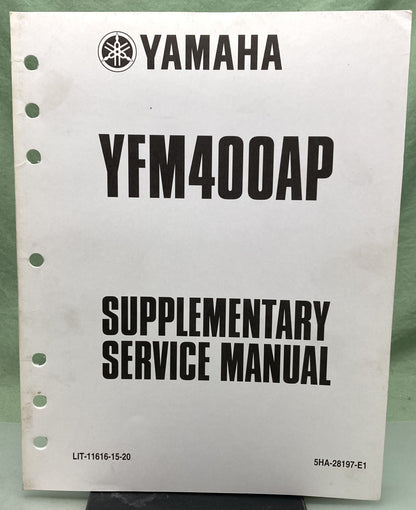 Genuine Yamaha LIT-11616-15-20 YFM400AP Supp. Service Manual 2001