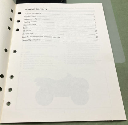 Genuine Yamaha YFM45F Kodiak 450 Technical Orientation Guide 2002
