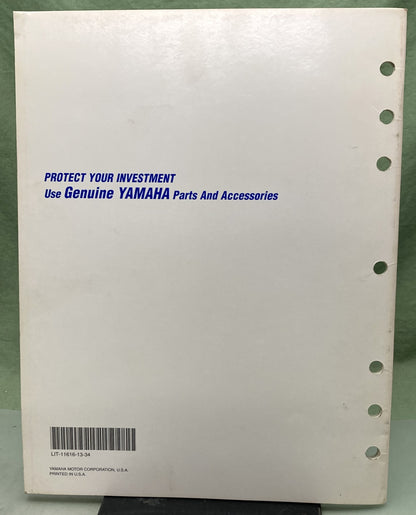 Genuine Yamaha LIT-11616-13-34 YFM400NM Big Bear 2wd Supp. Service Manual 1999