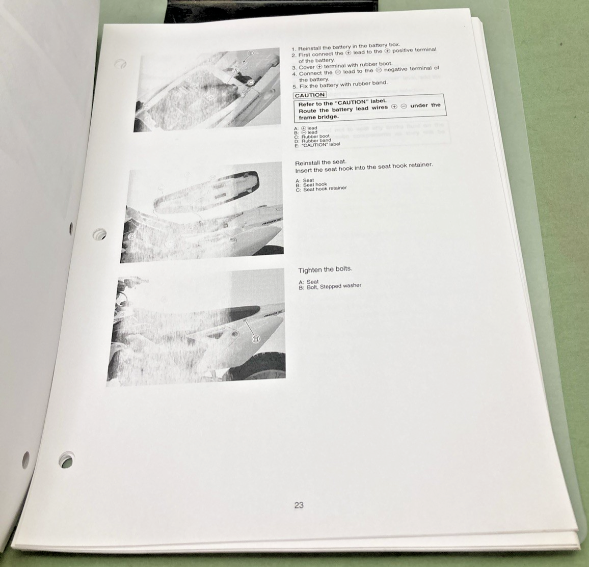 GENUINE SUZUKI 99505-01070-03E RMX450ZL0 ASSY AND PRE-DELIVERY SERVICE GUIDE '09