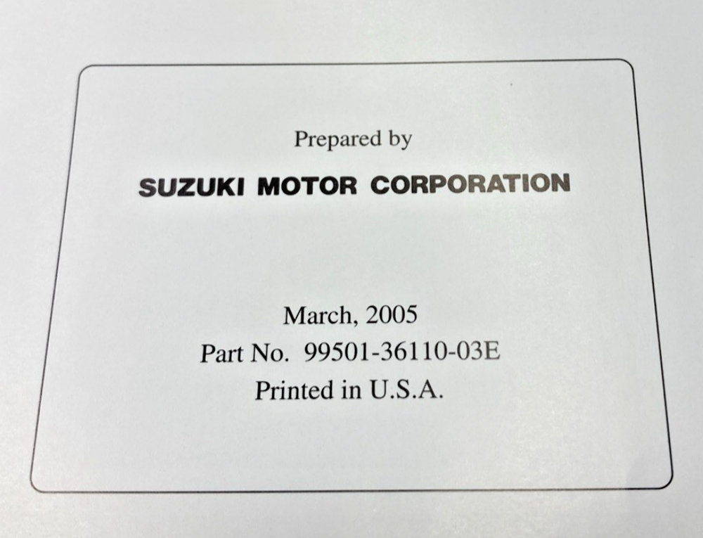 GENUINE SUZUKI 99501-36110-03E AN650/A SUPPLEMENTARY SERVICE MANUAL 2005