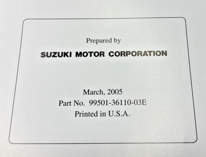 GENUINE SUZUKI 99501-36110-03E AN650/A SUPPLEMENTARY SERVICE MANUAL 2005