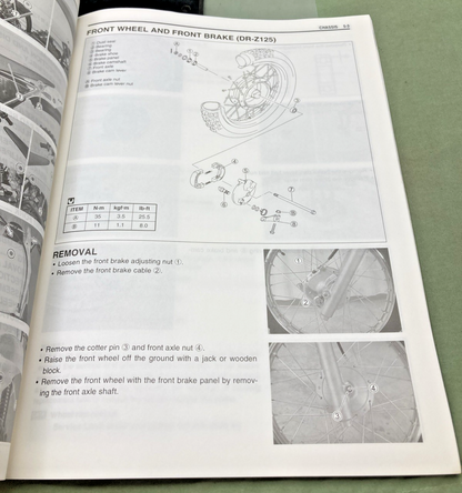 GENUINE SUZUKI 99500-41120-01E DR-Z125/L SERVICE MANUAL 2002