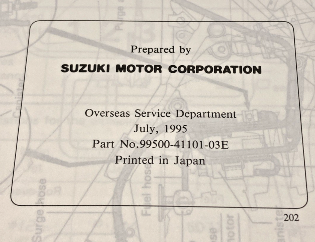 GENUINE SUZUKI 99500-41101-03E DR200SE SERVICE MANUAL 1995