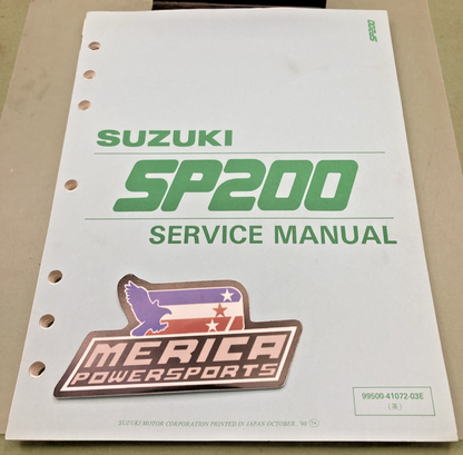 GENUINE SUZUKI 99500-41072-03E SP200 SERVICE MANUAL 1990