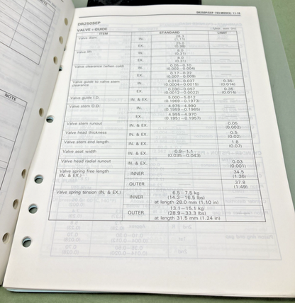 GENUINE SUZUKI 99500-42002-03E DR250 SERVICE MANUAL 1990
