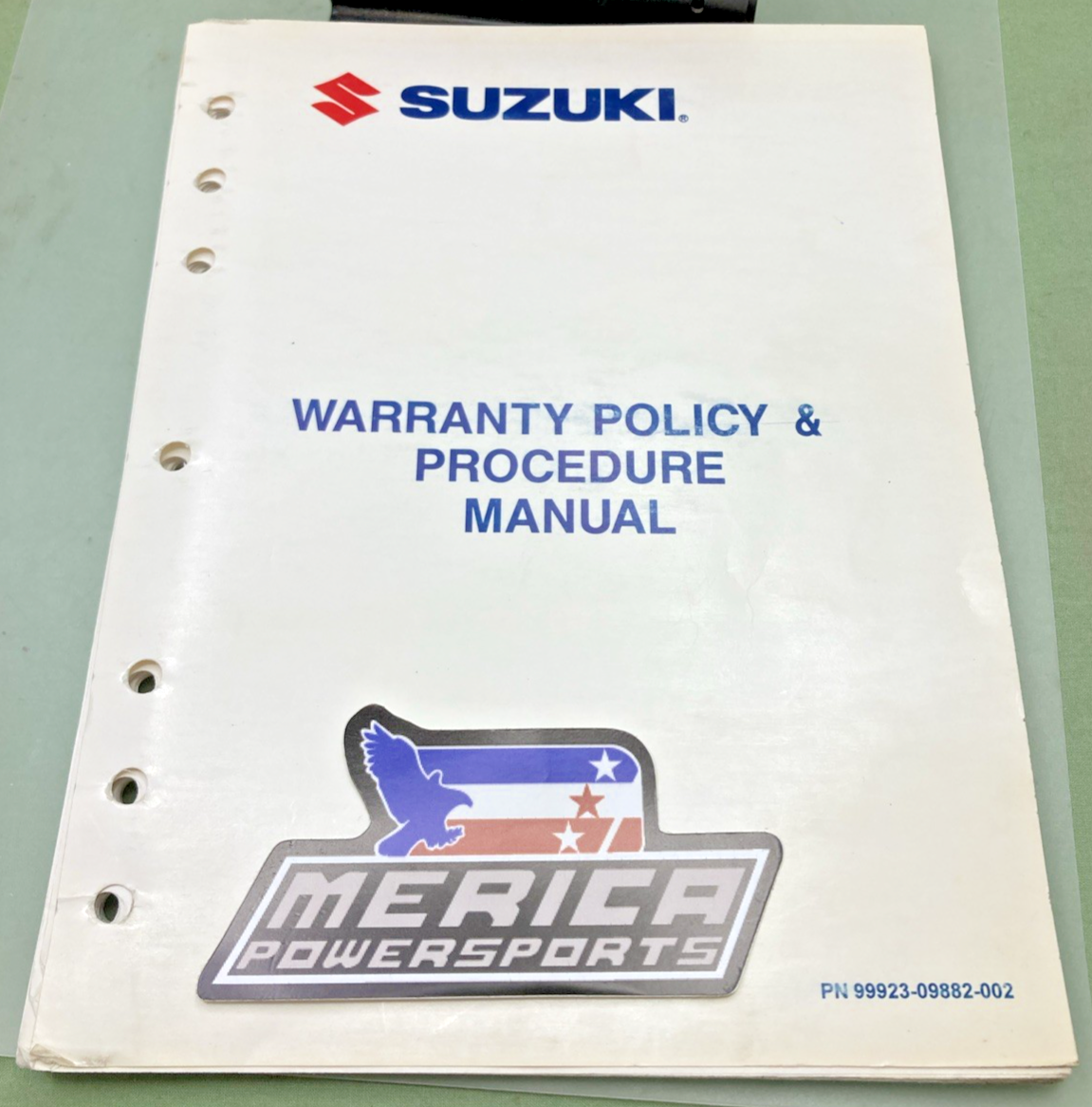GENUINE SUZUKI 99923-09882-002 WARRANTY POLICY & PROCEDURE MANUAL