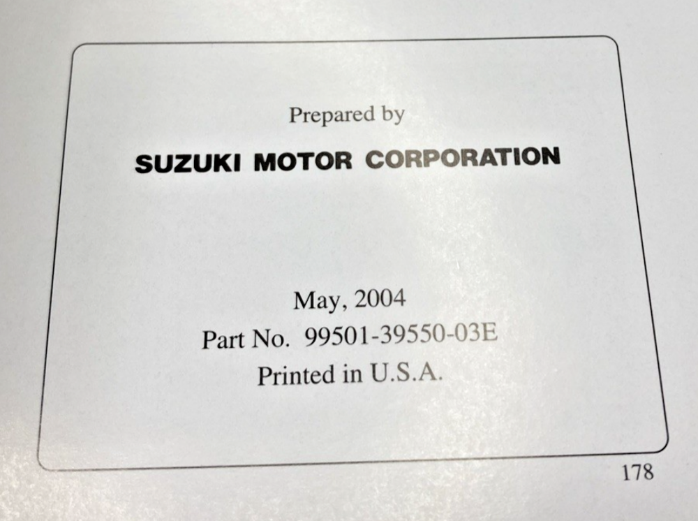 NEW GENUINE SUZUKI 99501-39550-03E VL1500 SUPPLEMENTARY SERVICE MANUAL