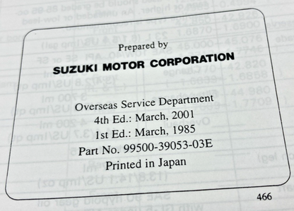 GENUINE SUZUKI 99500-39053-03E GV1400 SERVICE MANUAL 1990