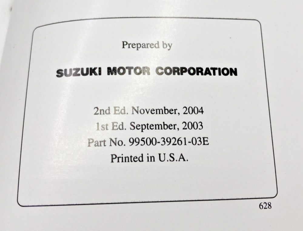 GENUINE SUZUKI 99500-39261-03E VZ1600 SERVICE MANUAL 2004