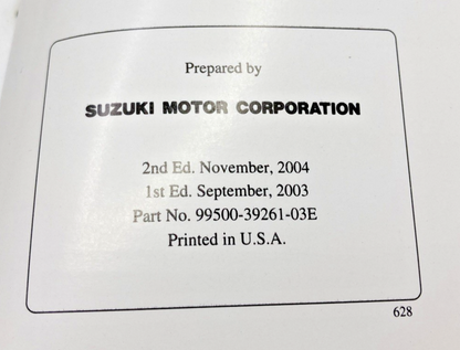 GENUINE SUZUKI 99500-39261-03E VZ1600 SERVICE MANUAL 2004