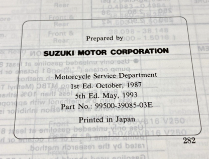 GENUINE SUZUKI 99500-39085-03E KATANA 1100 SERVICE MANUAL 1990