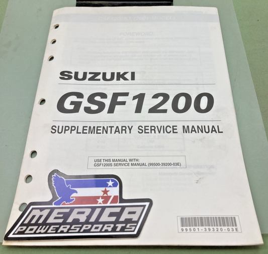 GENUINE SUZUKI 99501-39320-03E GSF1200 SUPPLEMENTARY SERVICE MANUAL 2000