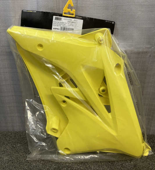NEW GENUINE ACERBIS 2081900231 RADIATOR SCOOP SET YELLOW FOR SUZUKI RMZ250