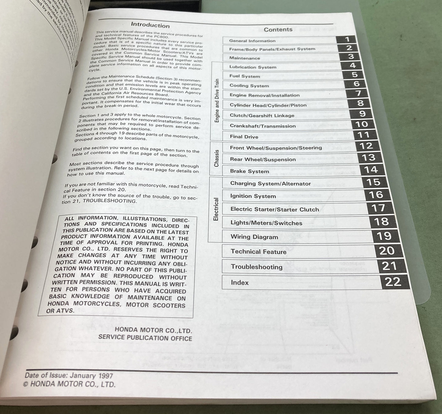 Genuine Honda 61MR505 PC80 Pacific Coast Service Manual 1997