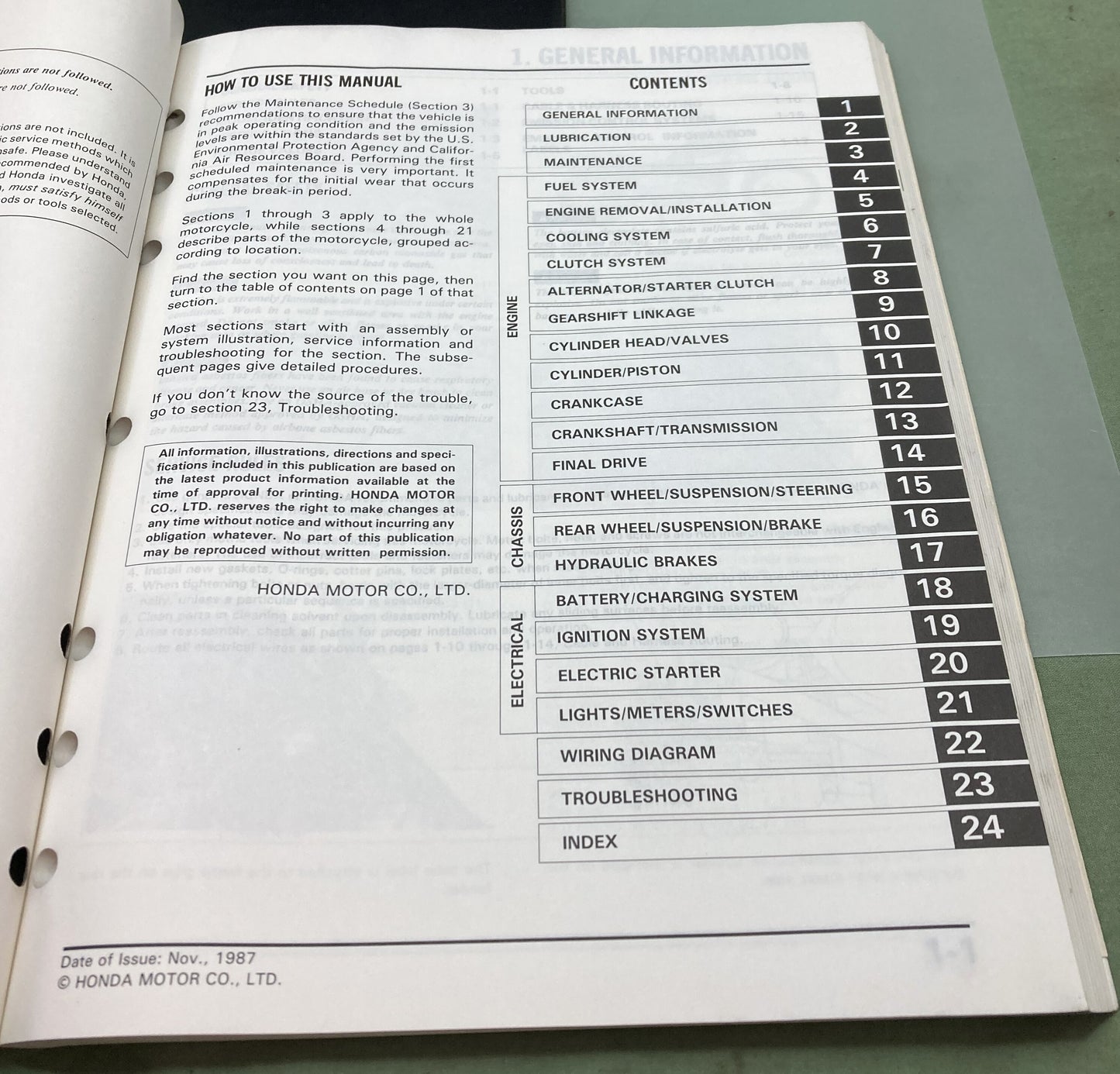 Genuine Honda 61MR600 VT800C Shadow Service Manual 1987