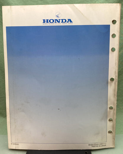 Genuine Honda 61MR600 VT800C Shadow Service Manual 1987