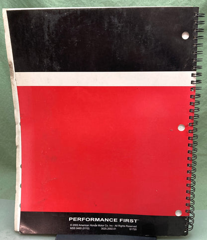 Genuine Honda S1720 Technician's New Model Guide 2002