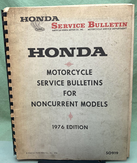 Genuine Honda S0919 Motorcycle Service Bulletins for Noncurrent Models 1976