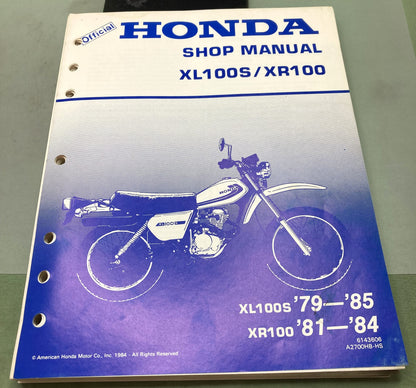 Genuine Honda 6143606 XL100S/XR100 Shop Manual 1984