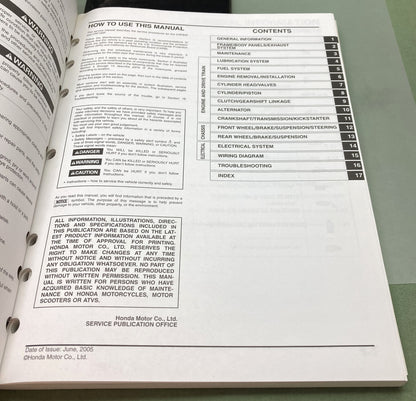 Genuine Honda 61KSJ03 CRF80F CRF100F Shop Manual 2004-2007