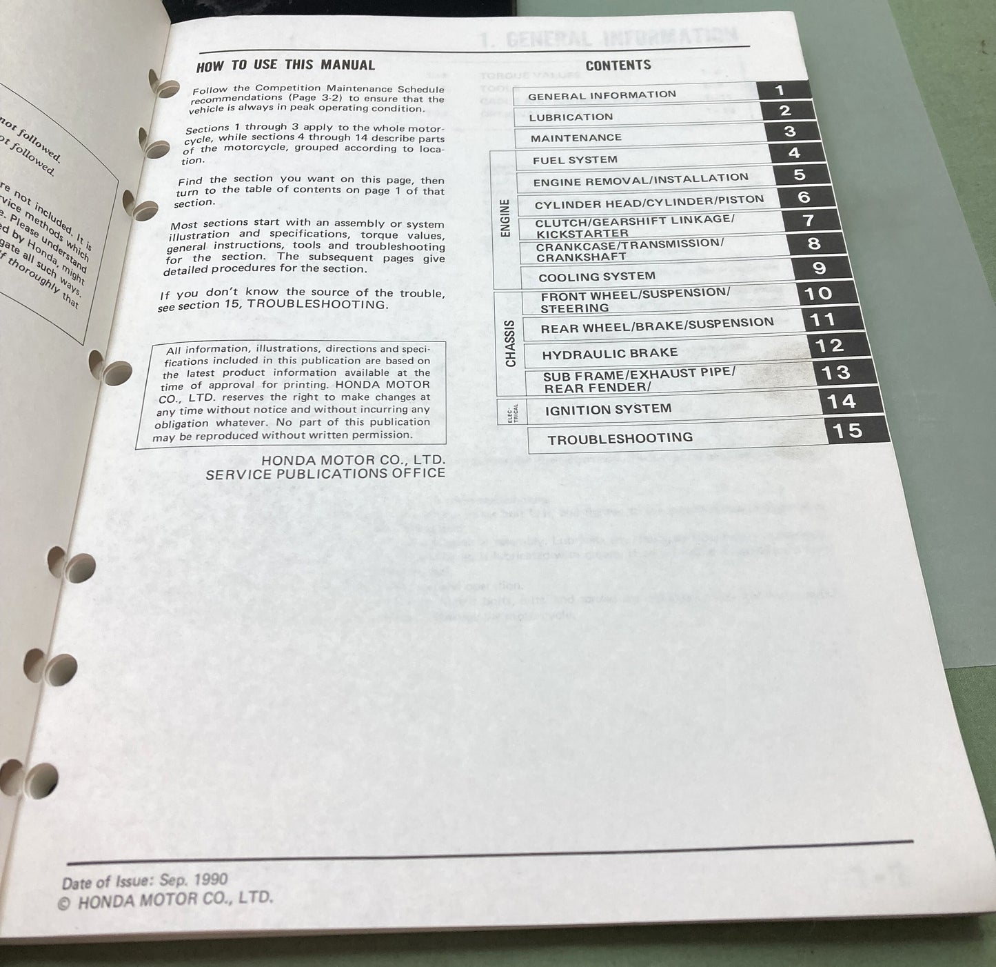 Genuine Honda 61KA509 CR500R Service Manual 1985-1991