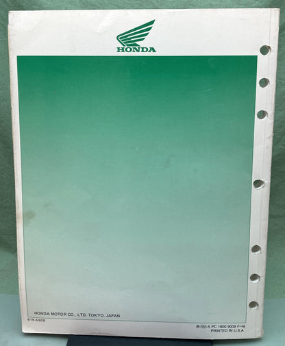 Genuine Honda 61KA509 CR500R Service Manual 1985-1991
