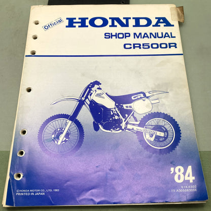 Genuine Honda 61KA502 CR500R Service Manual 1984