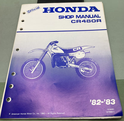 Genuine Honda 61KA501/61KA500 CR480R Shop Manual and Addendum 1982-1983