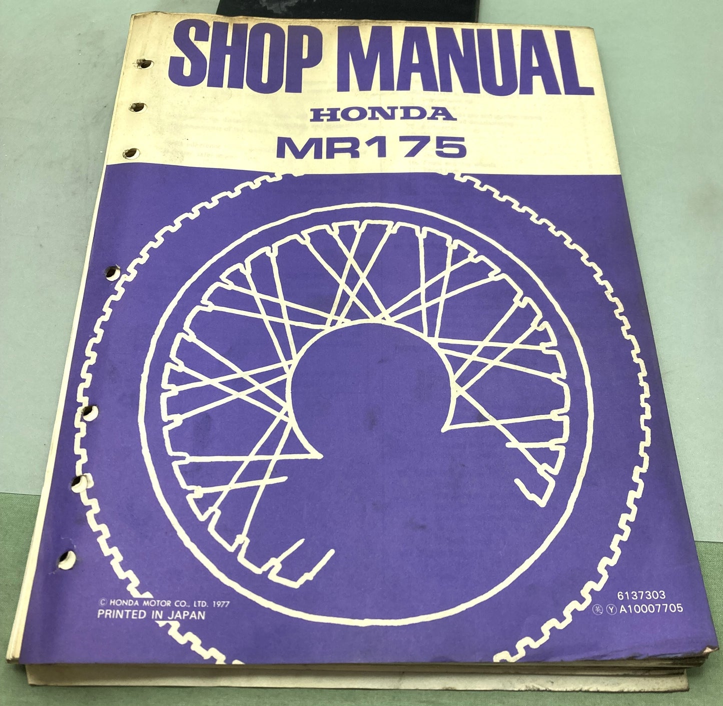 Genuine Honda 6137303 MR175 Shop Manual 1977