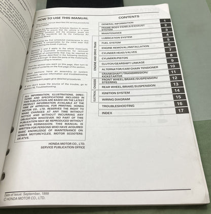 Genuine Honda 61GEL03 XR50R Service Manual 2000-2003