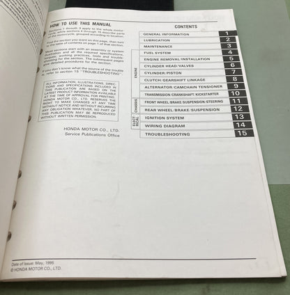 Genuine Honda 61GW807 Z50R Service Manual 1988-1999