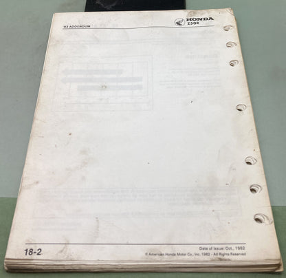 Genuine Honda 6118103 Z50R Service Manual 1979-1982