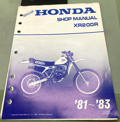Genuine Honda 61KA202 XR200R Shop Manual 1981-1983